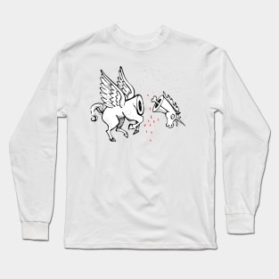 Beheaded unicorn vector illustration Long Sleeve T-Shirt